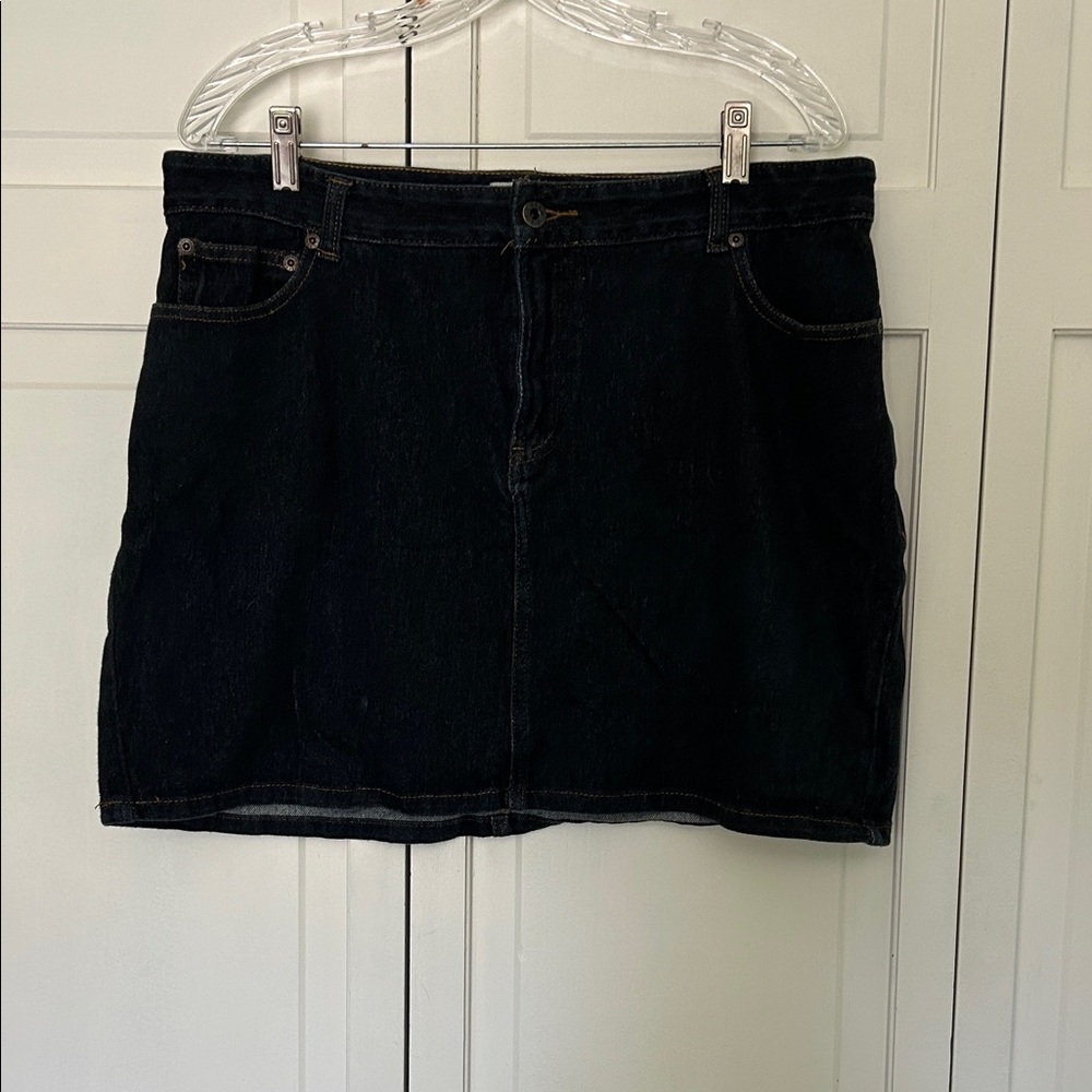 L.L. Bean 14 Petite Blue Denim Skirt